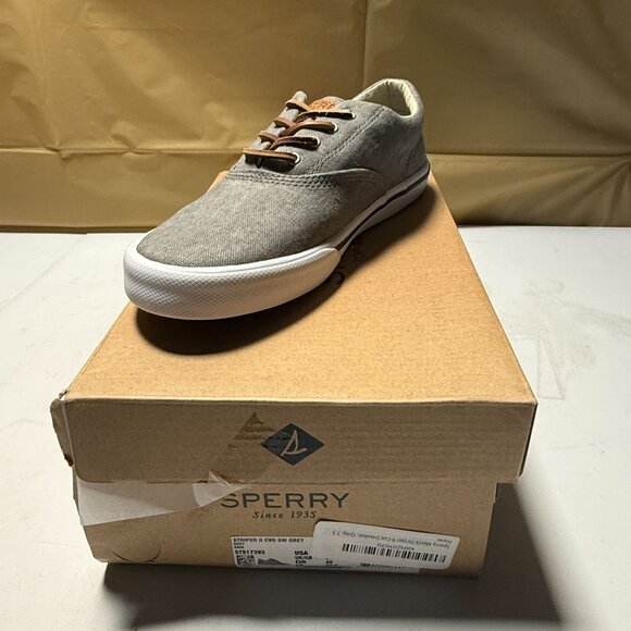 Sperry Men's Striper II CVO Salt Washed Sneaker Grey Size 7.5 NEW - Picture 5 of 8